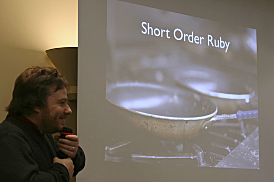 Ben Griffiths presenting Short Order Ruby
