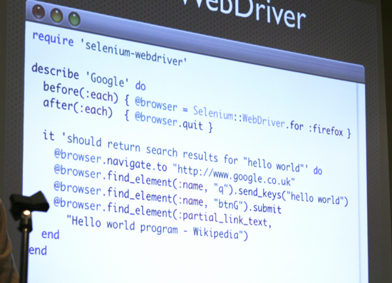 Controlling WebDriver with Selenium